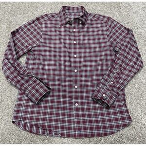 Vineyard Vines Shirt Mens Sm Maroon OTG Brrr On The Go Performance Stretch Plaid